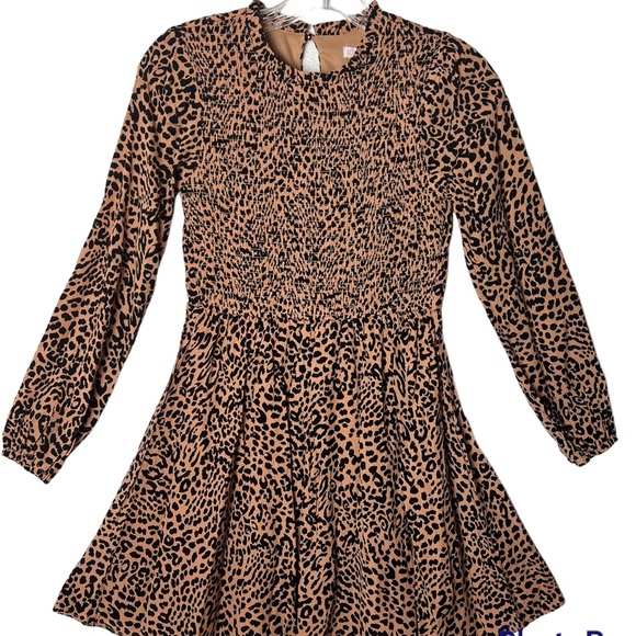 GB Girls Brown Black print Long Sleeve Dress Girls - Picture 16 of 17